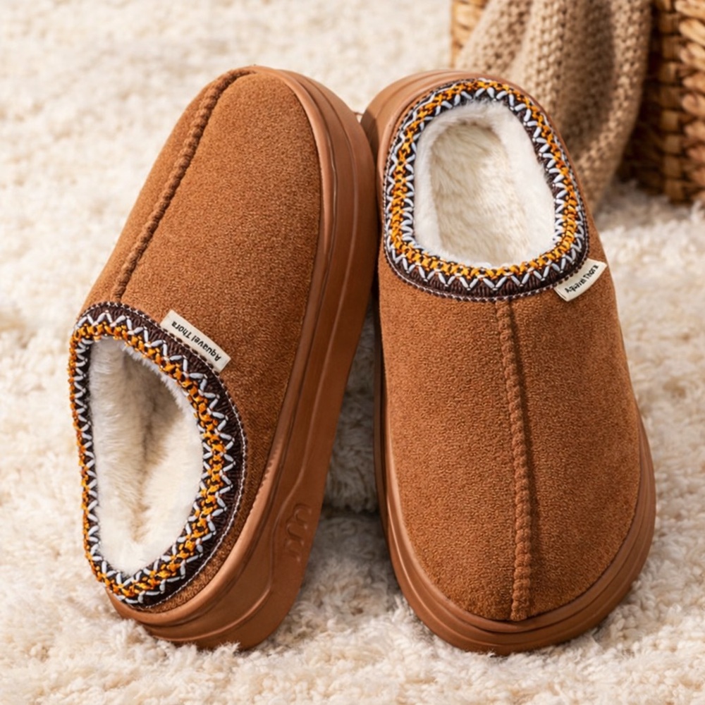 Warm & Comfortable Women’s Indoor/Outdoor Slippers – Brown